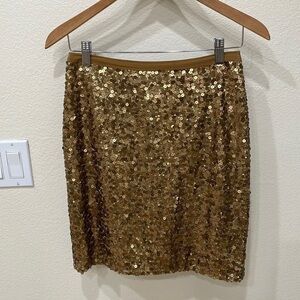Madewell Broadway & Broome Gold Sequin Pencil Skirt—Event-Beautiful! Size 2 EUC